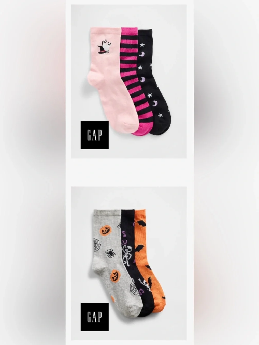 NWT GAP Kids Girls Halloween Crew Socks L